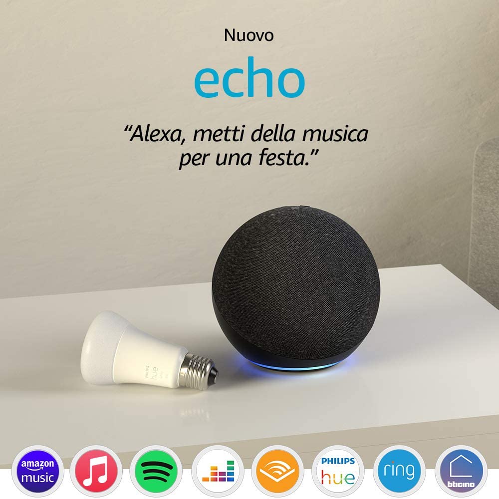 Offerta amazon echo dot 4 con lampadina philips